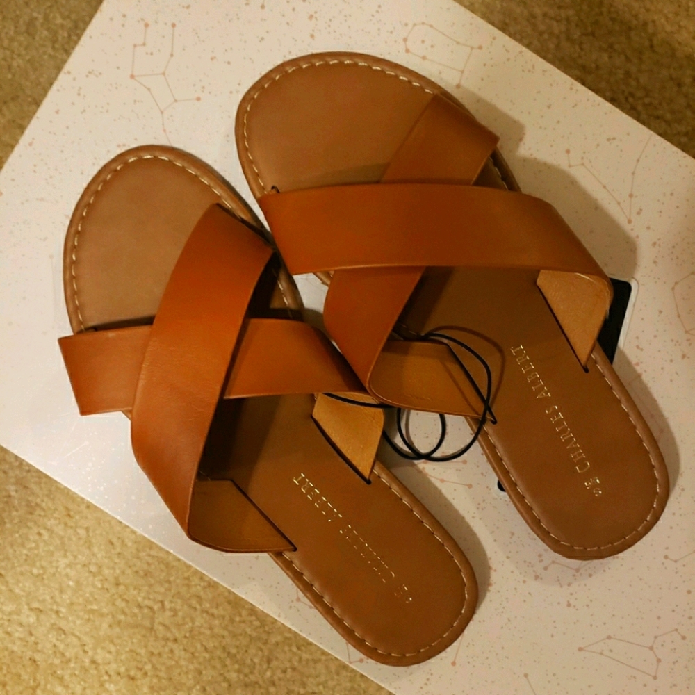 Cross Strapped Sandles -Faux leather (S/M- 5/6)